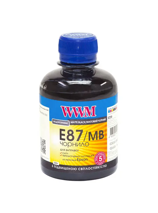 Чорнило WWM для Epson Stylus Photo R1900/R2000 200г Matte Black водорозчинне (E87/MB)