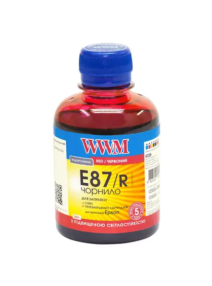 Чорнило WWM для Epson Stylus Photo R1900/R2000 200г Red водорозчинне (E87/R)
