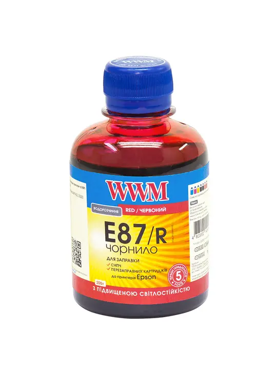 Чорнило WWM для Epson Stylus Photo R1900/R2000 200г Red водорозчинне (E87/R)