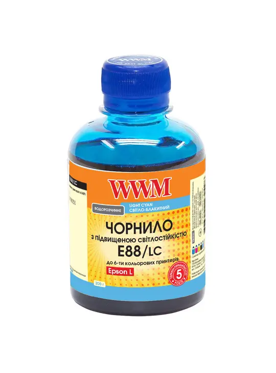 Чорнило WWM для Epson L8050/L18050 200г Light Cyan водорозчинне (E88/LC)