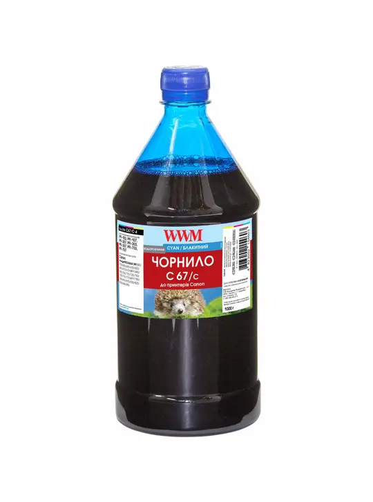 Чорнило WWM для Canon PFI-107С 1000г Cyan водорозчинне (C67/C-4)