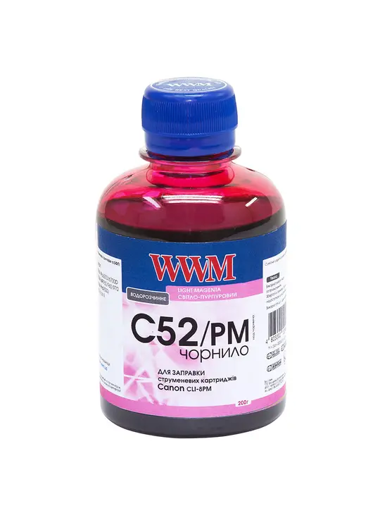 Чорнило WWM для Canon CL-52P/CLI-8PM 200г Photo Magenta водорозчинне (C52/PM)