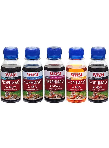 Комплект чорнил WWM для Canon PGI-450/CLI-451 5х100г BP/B/C/M/Y Пігментне/Водорозчинне (C45SET-5)