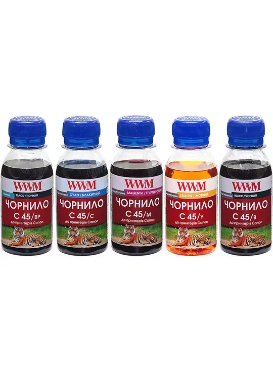 Комплект чорнил WWM для Canon PGI-450/CLI-451 5х100г BP/B/C/M/Y Пігментне/Водорозчинне (C45SET-5)