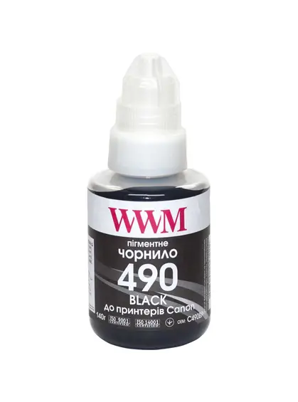 Чорнило WWM GI-490 для Canon G1400/G2400/G3400 140г Black пігментне (C490BP) Чорнило WWM GI-490 для Canon G1400/G2400/G3400 140г Black пігментне (C490BP)