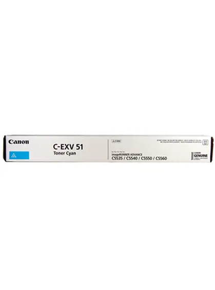 Туба з тонером Canon C-EXV51 для iRC5535/5550i/5560i 60000 ст. Cyan (0482C002) Туба з тонером Canon C-EXV51 для iRC5535/5550i/5560i 60000 ст. Cyan (0482C002)