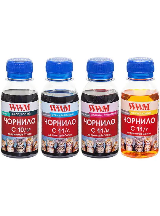 Комплект чорнил WWM для Canon PG-510/CL-511 4х100г BP/C/M/Y Пігментне/Водорозчинне (C10/11SET4-2)