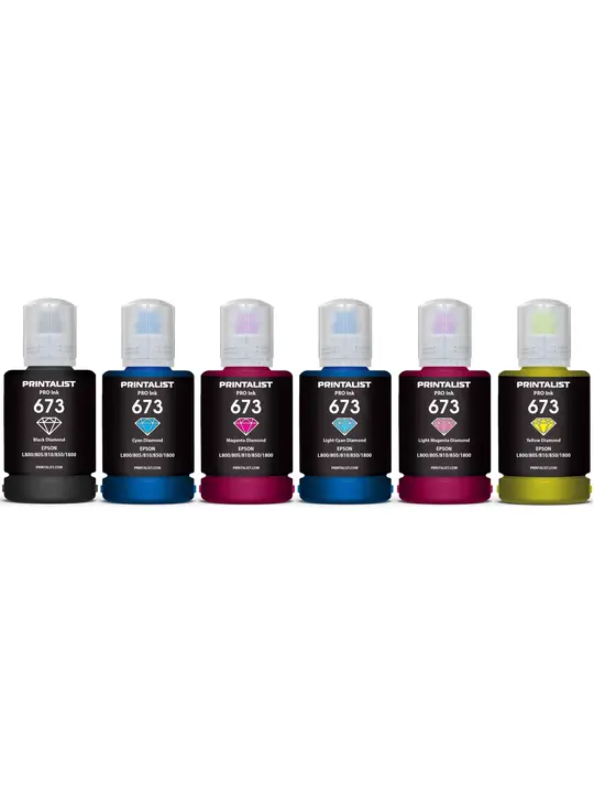 Комплект чорнил PRINTALIST 673 для Epson L800 6х140г B/C/M/Y/LC/LM (PL673SET6)