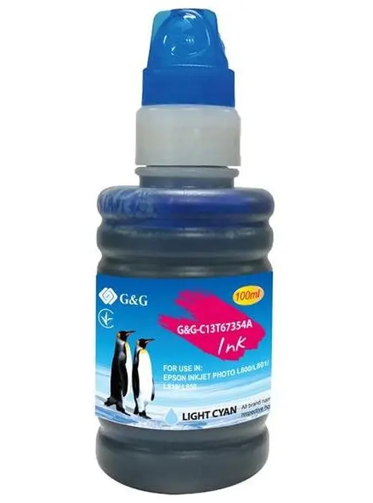 Контейнер з чорнилами G&G для Epson L800 70мл Light Cyan (G&G-C13T67354A)