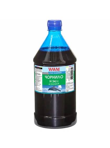 Чорнило WWM для HP №22/121/122 1000г Cyan водорозчинне (H34/C-4)