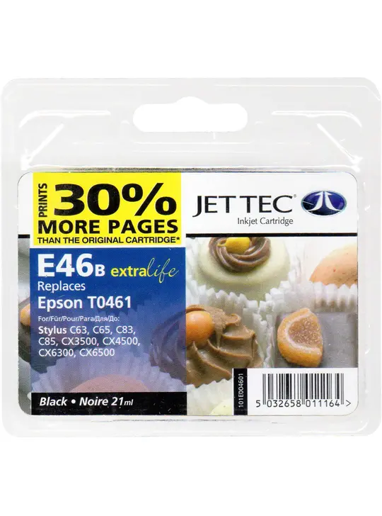 Картридж JetTec для Epson Stylus C63/C65/C83 аналог C13T04714A Black (110E004601)