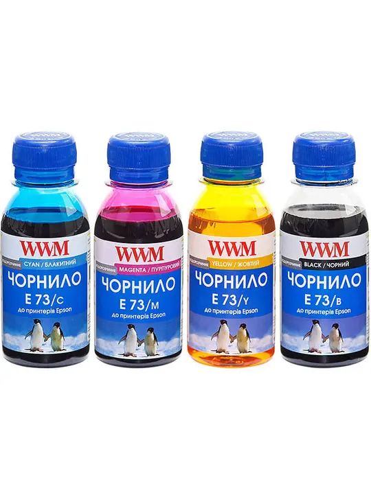 Комплект чорнил WWM для Epson TX119/TX209/TX419 4х100г B/C/M/Y водорозчинне (E73SET-2)