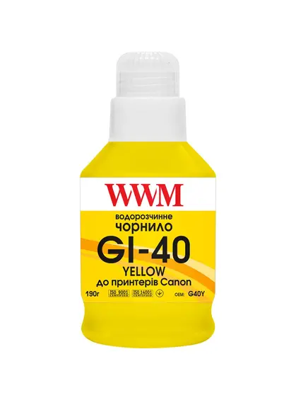 Чорнило WWM GI-40 для Canon G5040/G6040 190г Yellow (G40Y)