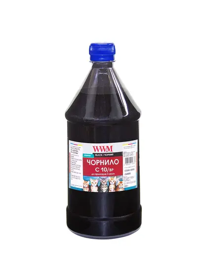 Чорнило WWM для Canon PG-510Bk/PG-512Bk/PGI-520Bk 1000г Black пігментне (C10/BP-4)