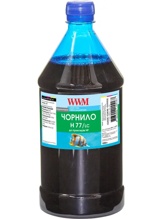 Чорнило WWM для HP №177/85 1000г Light Cyan водорозчинне (H77/LC-4)