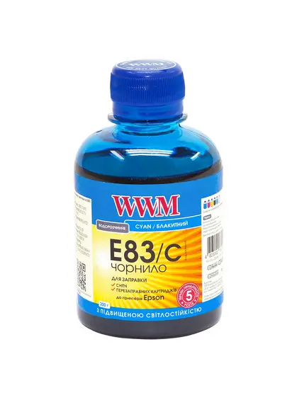 Чорнило WWM для Epson Stylus Photo T50/P50/PX660 200г Cyan водорозчинне (E83/C) світлостійке
