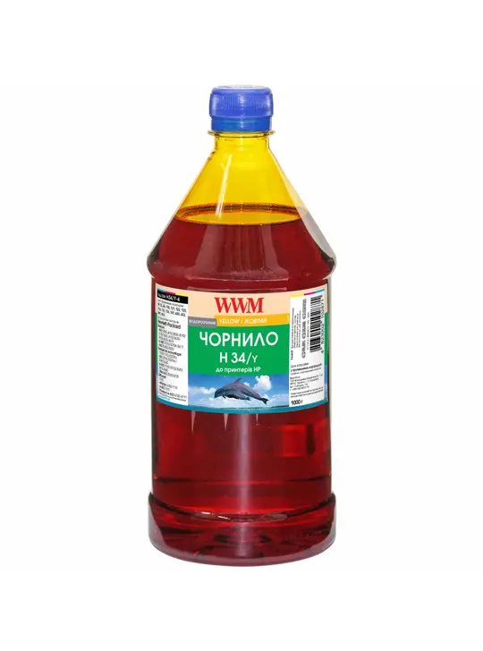Чорнило WWM для HP №22/121/122 1000г Yellow водорозчинне (H34/Y-4)