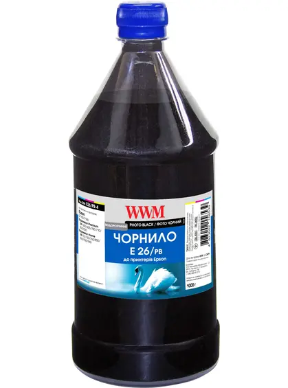 Чорнило WWM для Epson Expression Premium XP-600/XP-605/XP-700 1000г Photo Black водорозчинне (E26/PB-4)