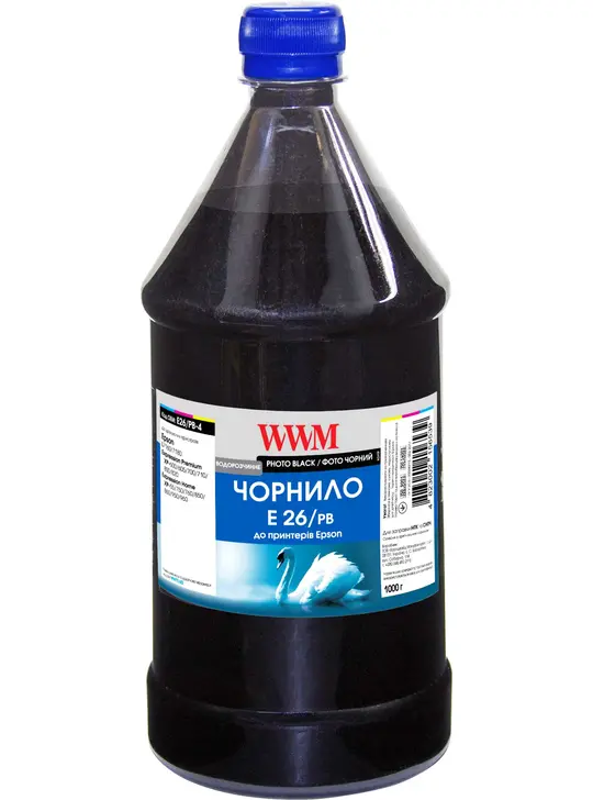 Чорнило WWM для Epson Expression Premium XP-600/XP-605/XP-700 1000г Photo Black водорозчинне (E26/PB-4)