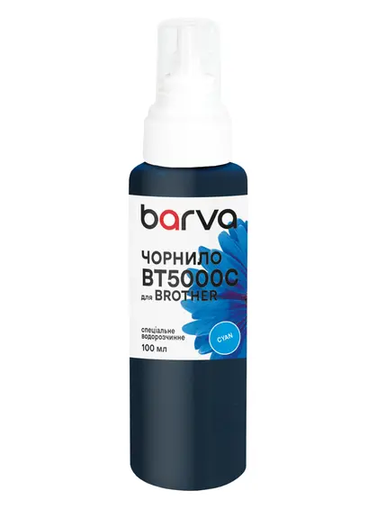 Чорнило для Brother BT5000C спеціальне 100 мл, водорозчинне, блакитне Barva (BBT5000C-744)