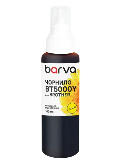 Чорнило для Brother BT5000Y спеціальне 100 мл, водорозчинне, жовте Barva (BBT5000Y-746)