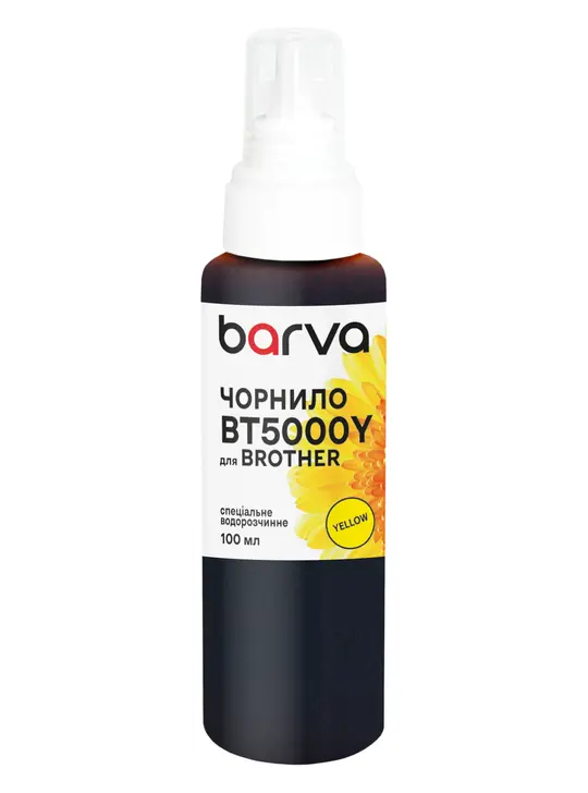Чорнило для Brother BT5000Y спеціальне 100 мл, водорозчинне, жовте Barva (BBT5000Y-746)