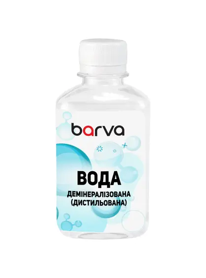Вода дистильована демінералізована для промивання картриджів та друкуючих голівок 180 мл Barva (F5-H2O-180)