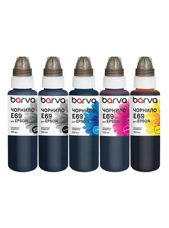 Комплект чорнил для Epson T69 спеціальні 5x100 мл, пігментні, MB/PB/C/M/Y Barva (E69-100-2MP)