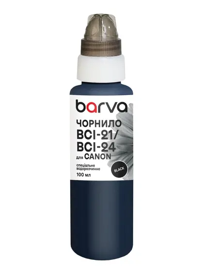 Чорнило для Canon BCI-21/BCI-24 спеціальне 100 мл, водорозчинне, чорне Barva (C24-280)