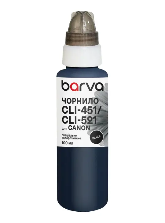 Чорнило для Canon CLI-426/CLI-451/CLI-521 спеціальне 100 мл, водорозчинне, чорне Barva (C521-285e)