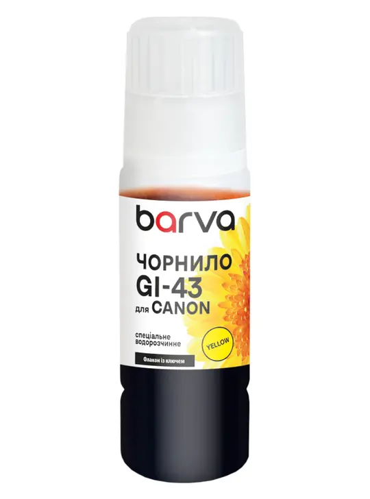 Чорнило для Canon GI-43 Y спеціальне 70 мл, OneKey, водорозчинне, жовте Barva (CGI43-844e)