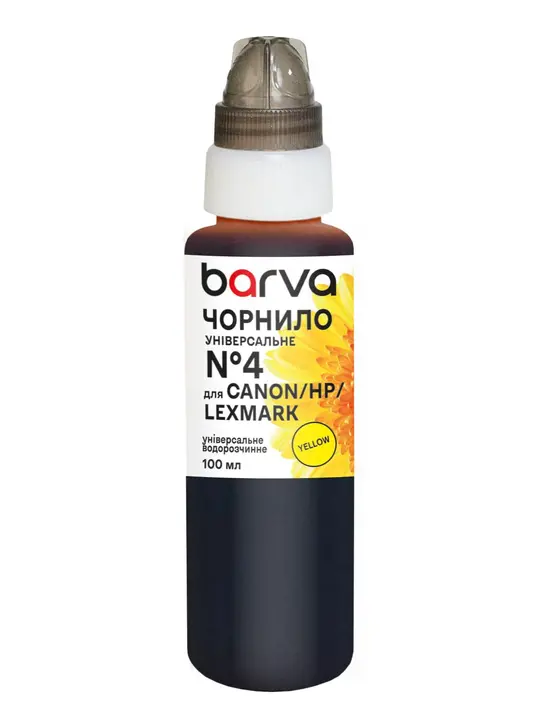 Чорнило для Canon/HP/Lexmark універсальне №4 100 мл, водорозчинне, жовте Barva (CU4-474e)