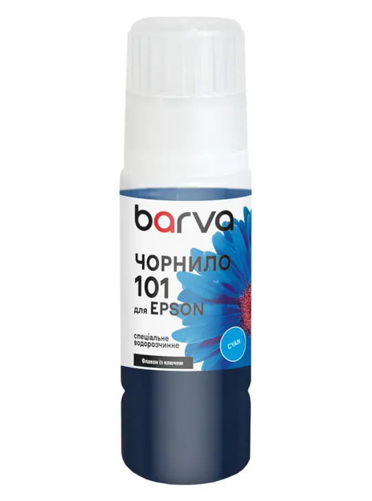 Чорнило для Epson 101 C спеціальне 70 мл, OneKey, водорозчинне, блакитне Barva (E101-559e)