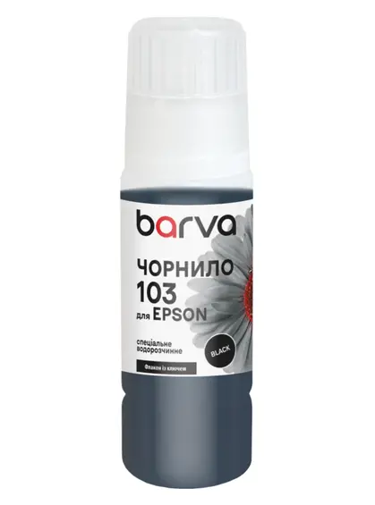 Чорнило для Epson 103 BK спеціальне 65 мл, OneKey, водорозчинне, чорне Barva (E103-690e)