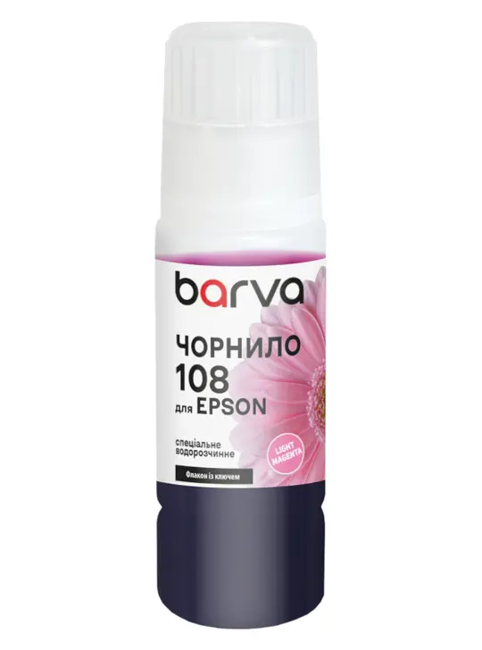 Чорнило для Epson 108 LM спеціальне 70 мл, OneKey, водорозчинне, світло-пурпурове Barva (E108-953e)