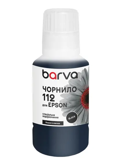 Чорнило для Epson 112 BK спеціальне 140 мл, OneKey, водорозчинне, чорне Barva (E112-1017) Чорнило для Epson 112 BK спеціальне 140 мл, OneKey, водорозчинне, чорне Barva (E112-1017)