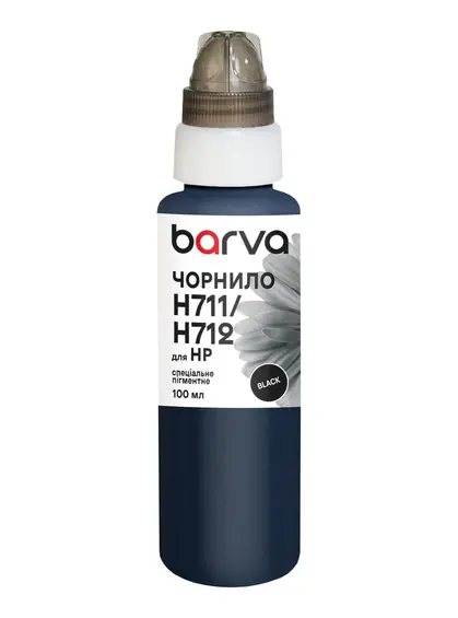 Чорнило для HP 711/712 BK спеціальне 100 мл, пігментне, чорне Barva (H711-853)