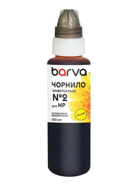 Чорнило для HP універсальне №2 100 мл, водорозчинне, жовте Barva (HU2-363e)