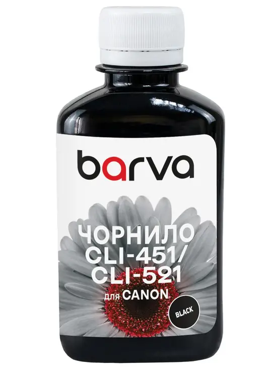 Чорнило сумісне для Canon CLI-426/CLI-451/CLI-521 спеціальне 180 г, водорозчинне, чорне Barva (C521-056)