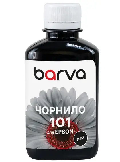 Чорнило сумісне для Epson 101 BK спеціальне 180 мл, пігментне, чорне Barva (E101-603)