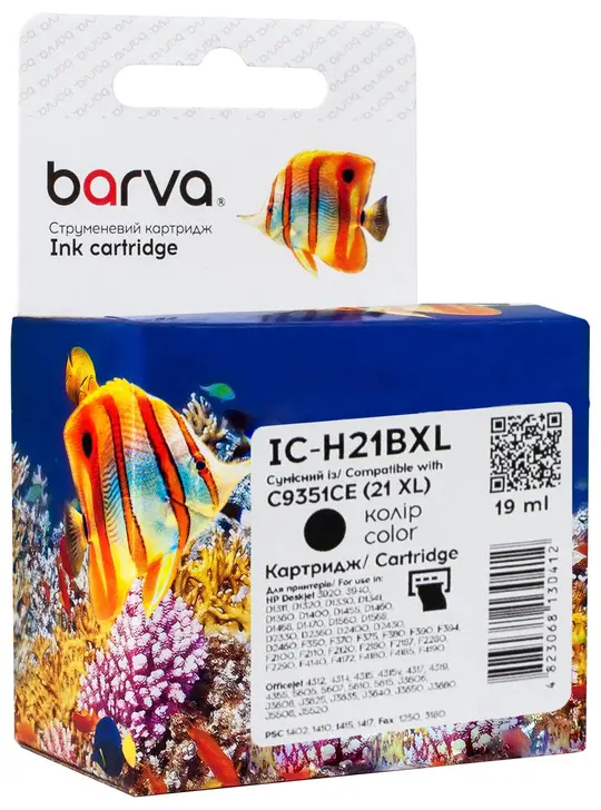 Картридж струменевий HP 21XL (C9351AE/C9351CE) 475 арк, чорний Barva (IC-H21BXL)