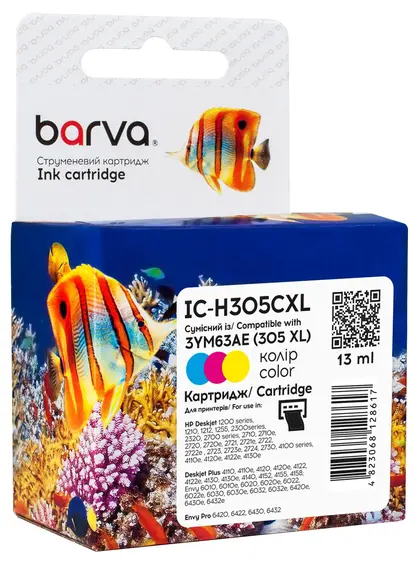 Картридж струменевий HP 305XL (3YM60AE/3YM63AE) 200 арк, триколірний Barva (IC-H305CXL)
