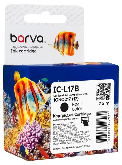 Картридж струменевий Lexmark 17 (10N0217) 205 арк, чорний Barva (IC-L17B)