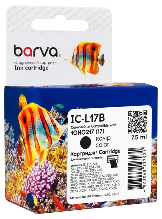 Картридж струменевий Lexmark 17 (10N0217) 205 арк, чорний Barva (IC-L17B)
