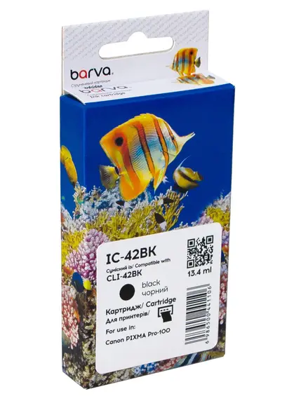 Картридж сумісний Canon CLI-42BK (6384B001) 900 арк, чорний Barva (IC-42BK)