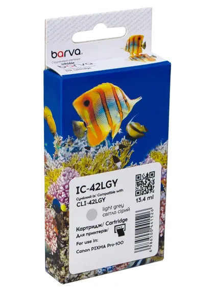 Картридж сумісний Canon CLI-42LGY (6391B001) 900 арк, світло сірий Barva (IC-42LGY)