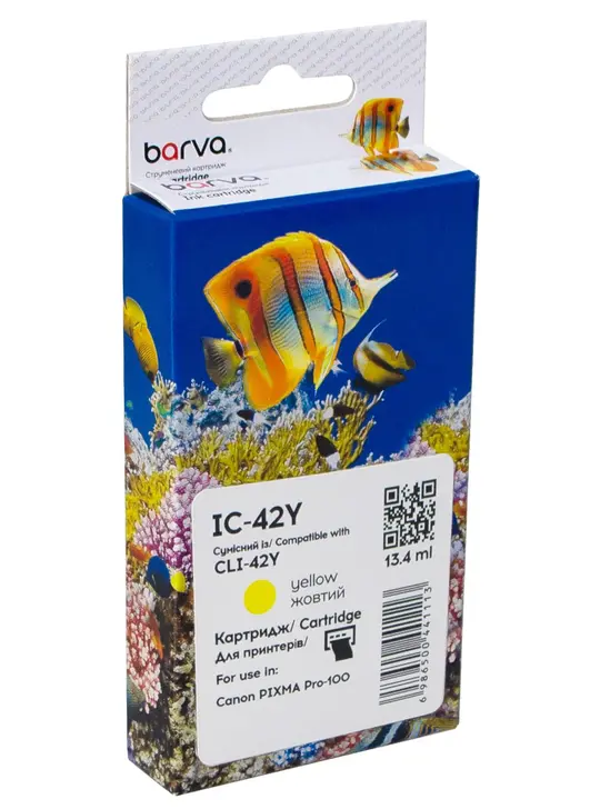 Картридж сумісний Canon CLI-42Y (6387B001) 900 арк, жовтий Barva (IC-42Y)