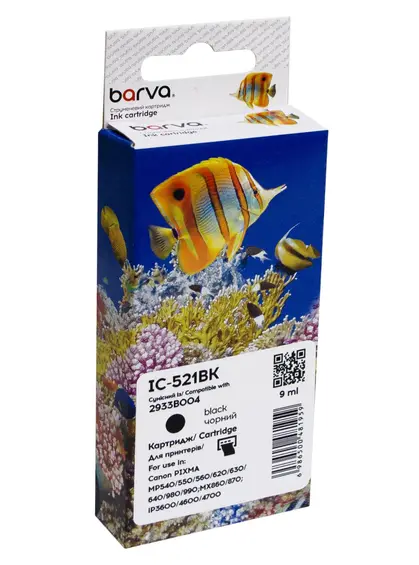 Картридж сумісний Canon CLI-521BK (2933B004) 3425 арк, чорний Barva (IC-521BK)