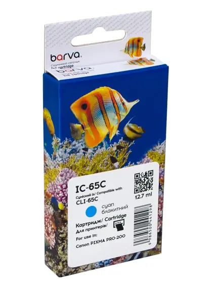 Картридж сумісний Canon CLI-65C (4216C001) 275 арк, блакитний Barva (IC-65C) Картридж сумісний Canon CLI-65C (4216C001) 275 арк, блакитний Barva (IC-65C)