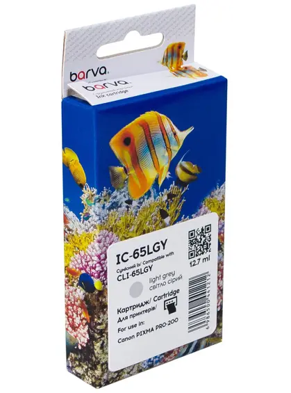 Картридж сумісний Canon CLI-65LGY (4222C001) 140 арк, світло сірий Barva (IC-65LGY)